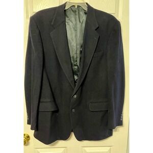 Stafford Mens 46L 100% Camel Hair‎ Sport Coat Blazer Two Button Classic Black